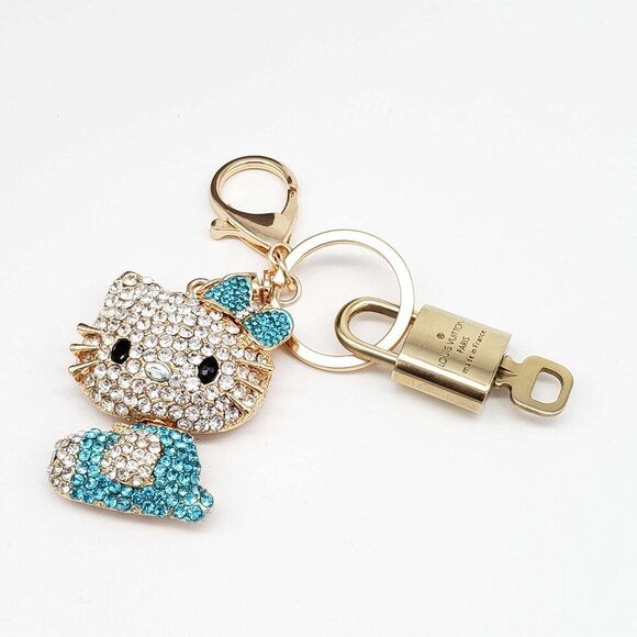 100% Auth Louis Vuitton Lock & Key with unbranded Bagcharm, Keycharm, Keychain - Picture 1 of 8